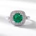 Emerald green high carbon diamond ring S925 silver full of brilliant colored gemstone finger ring retro all match_ipsvogv.com