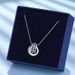 Interlocking Double Ring Necklace For Women Good Luck Crystal Element Clavicle Necklace Fashionable Live Broadcast_ipsvogv.com