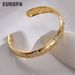 Women's Jewelry Titanium Steel Retro Zircon Open Bracelet Stainless Steel Niche Design Five Pointed Star Adjustable Bracelet_ipsvogv.com