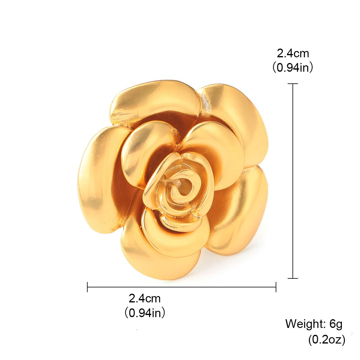 French High End Three Dimensional Rose Ring Necklace Earrings Brooch Vintage Gentle Temperament Suit_ipsvogv.com