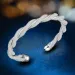 sterling sier bangle bracelets for women fashion trendy twist cuff bangles bracelet jewelry gift_ipsvogv.com