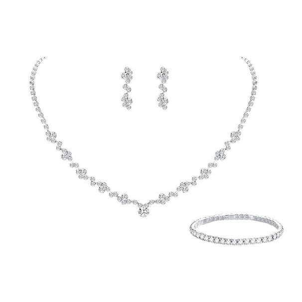 2024 Set Earrings Two-Piece Elegant Women's Necklace Chain Wedding Evening Dress Banquet Accessories_ipsvogv.com