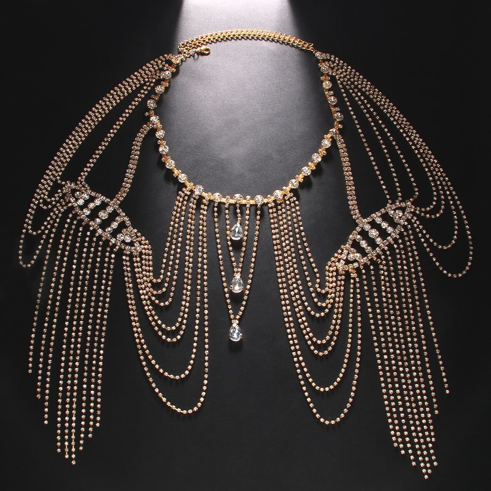 Popular Rhinestone Body Chain, Bohemian Multi-layer Fringed Shoulder Chain, Women's Accessories Body Chian._ipsvogv.com