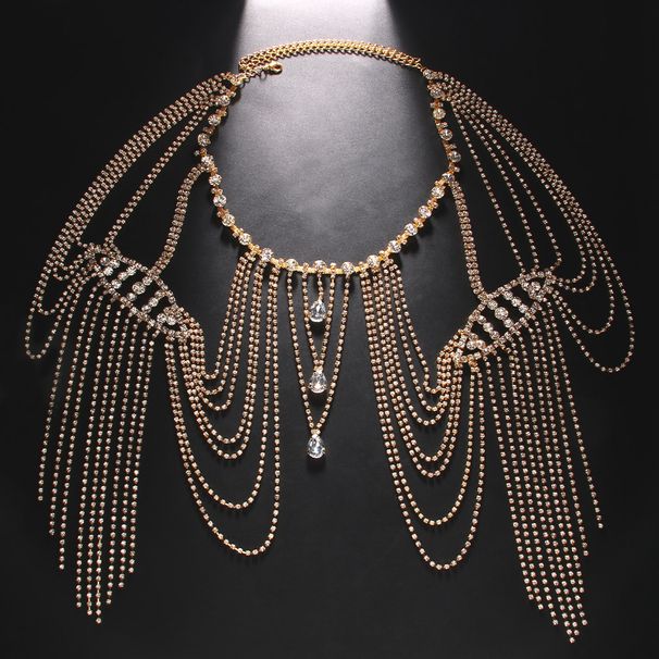 Popular Rhinestone Body Chain, Bohemian Multi-layer Fringed Shoulder Chain, Women's Accessories Body Chian._ipsvogv.com