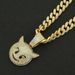 Instagram three-dimensional full diamond small monster pendant, Cuban necklace with large buckle, domineering trend wide_ipsvogv.com