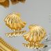 Ins Internet Celebrity Summer Wave Shell Gold Plated Beach Style Geometric Simple Earrings_ipsvogv.com