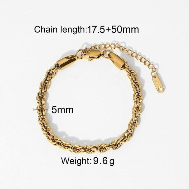Stainless Zircon High End Niche Bracelet Gold Titanium Steel Plain Ring Hand Jewelry_ipsvogv.com