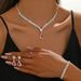 Jewelry Set Water Drop Wedding Necklace Earrings Bracelet Ring Simple Party Wear For Women_ipsvogv.com