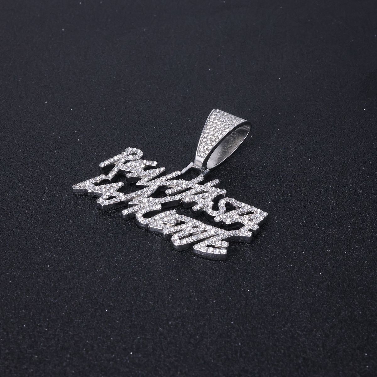 Men’s Jewelry Set Fashion INS Trendy English Diamond Alloy Pendant Exaggerated Full Diamond Letter Personality Men And Women Trendy Hip Hop Pendant_ipsvogv.com