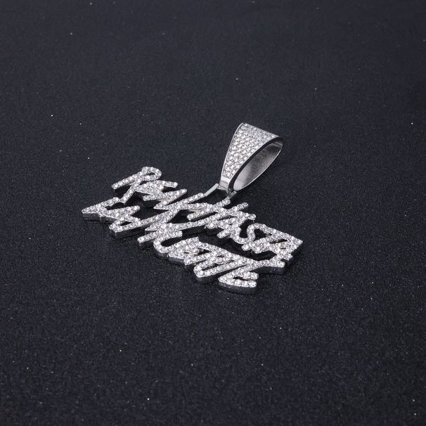 Men’s Jewelry Set Fashion INS Trendy English Diamond Alloy Pendant Exaggerated Full Diamond Letter Personality Men And Women Trendy Hip Hop Pendant_ipsvogv.com