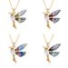 Fashion Niche Colored Zircon Pearl Hummingbird Pendant Necklace Female Flying Bird Clavicle Chain_ipsvogv.com
