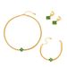 Four Leaf Flower Love Glass Stone Set Stainless Steel Earrings Necklace Bracelet Three Piece Set_ipsvogv.com