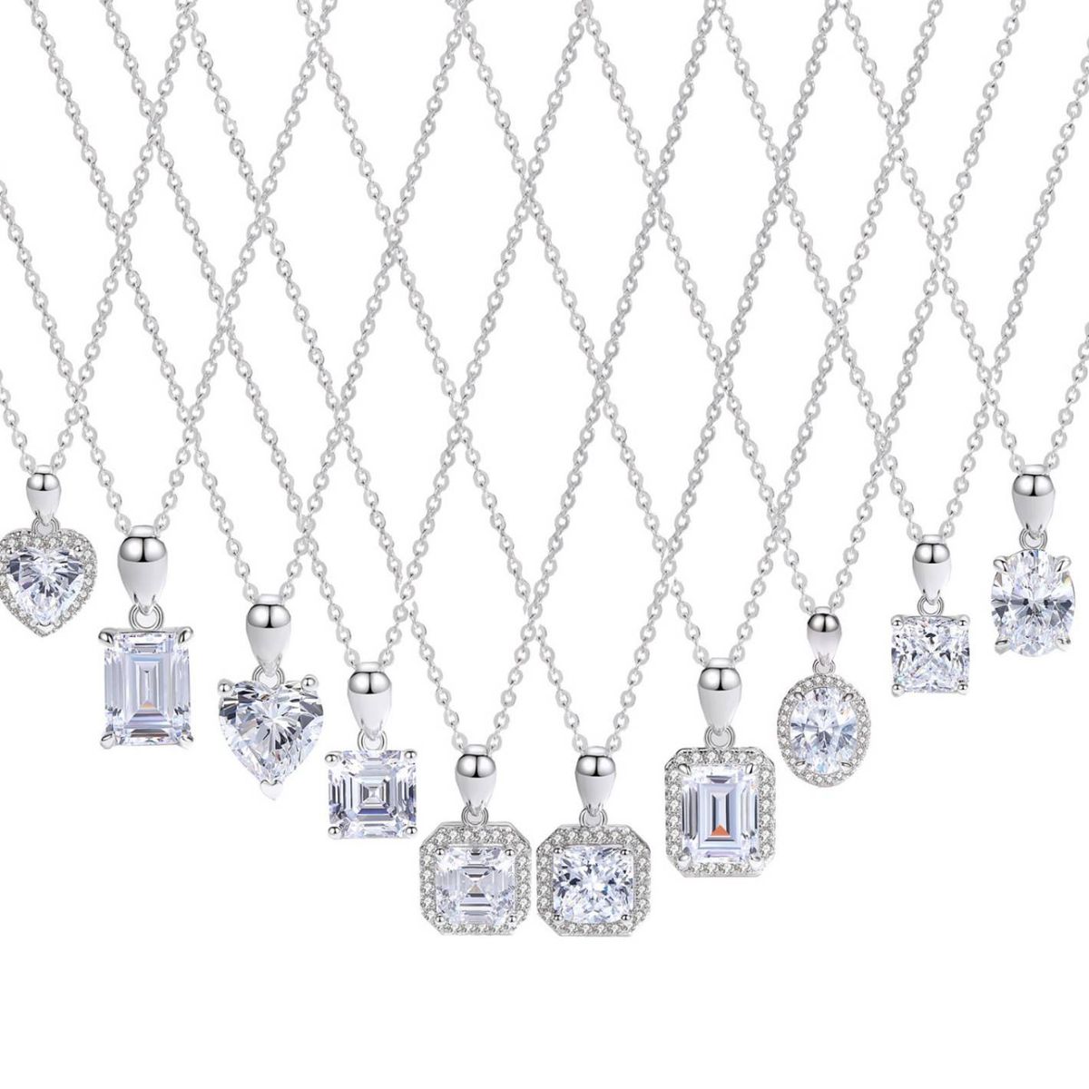 Sterling Silver Necklace For Women New Style Fashionable Special Shaped Diamond Pendant Versatile Temperament Clavicle Necklace_ipsvogv.com