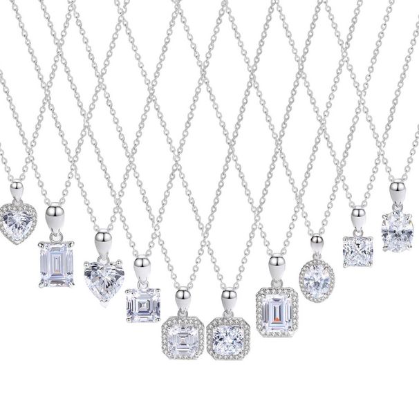 Sterling Silver Necklace For Women New Style Fashionable Special Shaped Diamond Pendant Versatile Temperament Clavicle Necklace_ipsvogv.com