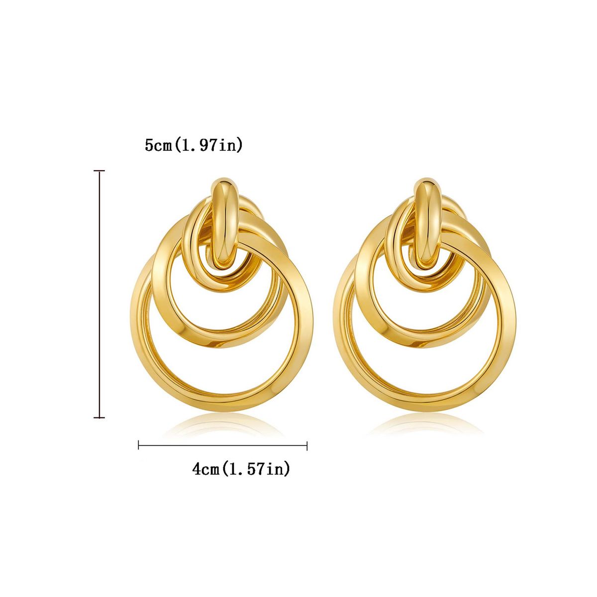 Women's Jewelry Niche Design Copper Real Gold Double Layer Winding High End Temperament Simple Fashion Earrings_ipsvogv.com