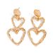 Minimalist Pleated Patchwork Heart Pendant Metal Geometric Cool Style Creative Casual Earrings For Women_ipsvogv.com