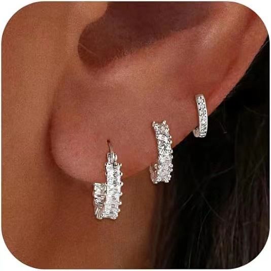 Women’s Jewelry Set Fashion Genuine Gold Brass Electroplating, Inlaid With Zircon And Full Diamond Circle, Elegant Ladies' High End Earrings Set_ipsvogv.com