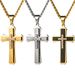 Pendant Necklace Stainless Steel Men's Multi Layer Cross With Dia Zircon Pendant Popular Jewelry_ipsvogv.com