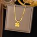 Lucky Grass Pendant With Niche Design, High-end Titanium Steel Necklace That Does Not Fade, 2023 Spring New Item_ipsvogv.com
