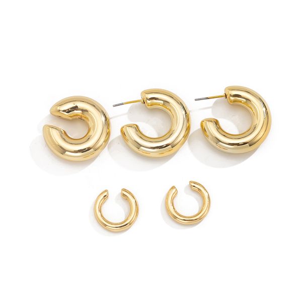 5-Piece Set C-type CCB Mixed And Matched Earrings Set 2025 Spring And Summer Simple Fashion Internet Celebrity Versatile Temperament Jewelry_ipsvogv.com