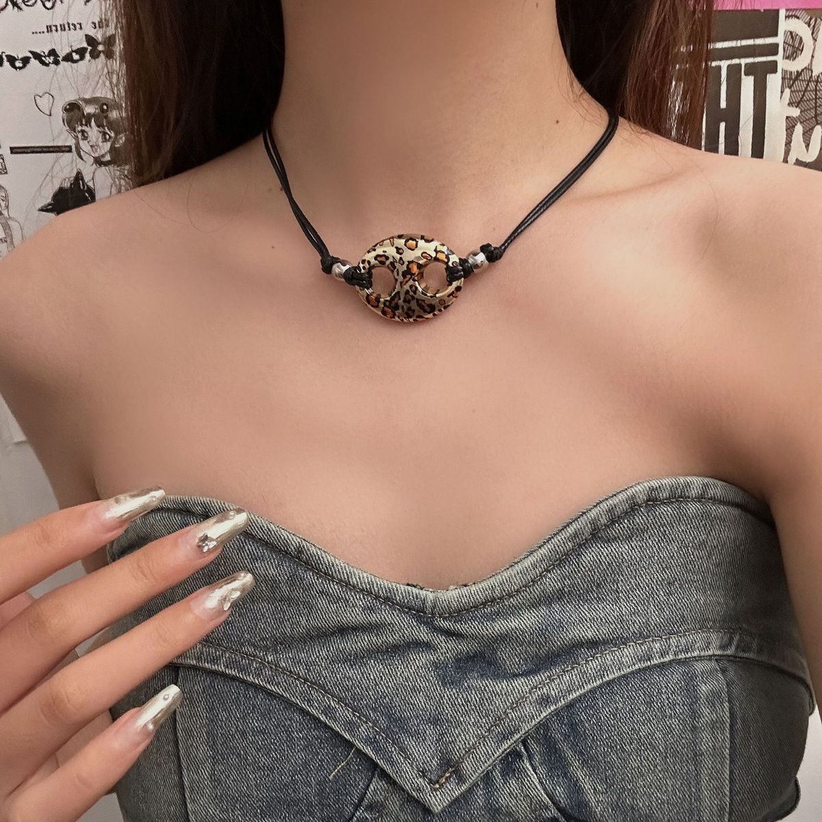 Unisex Design Leopard Pig Nose Pendant Necklace For Women Sweet And Cool Personality All Match High Grade Sweater Chain Autumn And Winter Necklace_ipsvogv.com