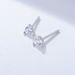 Women's Jewelry S925 Sterling Silver Three Claw Round Zircon Earrings Fashion Simple Mini Earrings Temperament Earrings Small Accessories_ipsvogv.com