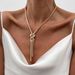 Hip Hop Metallic Texture Flat Snake Bone Ins Cool Style Knotted Chain Collarbone Necklace_ipsvogv.com