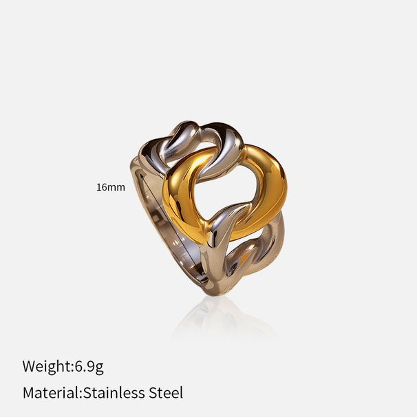 Women’s Jewelry Set Fashion Personality Streamlined Light Luxury Simple Gold And Silver Hammered Lava Pattern Love Double Cross Closed Ring_ipsvogv.com