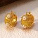 Women’s Jewelry Set Fashion Stainless Steel Plated With Gold New High End Fashionable And Versatile C Shaped Spiral Zircon Earrings_ipsvogv.com