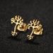 creative personality tree of life earrings Bohemian style gold color preserving electroplating jewelry_ipsvogv.com