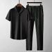 Men's Casual Suit Thin High-End Sports Suit Men's Fashion Short-Sleeved Trousers _ipsvogv.com