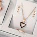 new multi-color love diamond jewelry bride necklace suit heart-shaped earrings necklace jewelry suit_ipsvogv.com