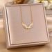 Titanium Steel Necklace With Zirconium Angel Wings For Women, Light Luxury Design, Collarbone Chain Accessories That Do_ipsvogv.com