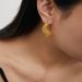 Gold-Plated Copper Design Twisted Geometric Metal Ball Elegant Versatile Vintage Style Earrings For Women_ipsvogv.com