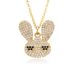 Personality Creative Copper Gold Plated Micro Inlaid Colored Zircon Dinosaur Pendant Necklace Cartoon Cute Necklace Accessories For Women_ipsvogv.com