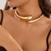 Metal texture spring opening short necklace choker personality geometric punk necklace female_ipsvogv.com