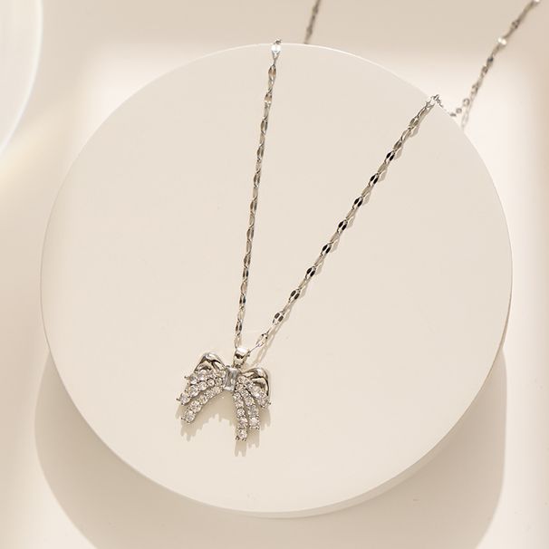 Hot Selling Bow Necklace Women's Niche Design High-end Sense Temperament Joker Sweet Jewelry Pendant_ipsvogv.com