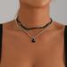 ins Fashion Light Luxury Love Pendant Collarbone Chain Multi-layer Winding Trend Glass Necklace_ipsvogv.com