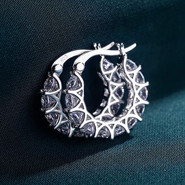 Fashionable and high end earrings for women, French style, fully inlaid with zircon lace, UU shaped earrings, versatile earrings, best selling_ipsvogv.com