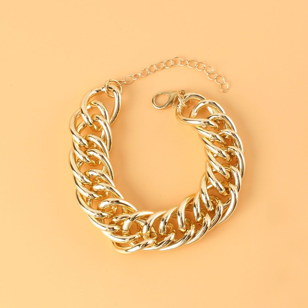 Creative Personality Necklace Punk Hip Hop Style Metal Chain Necklace Set_ipsvogv.com