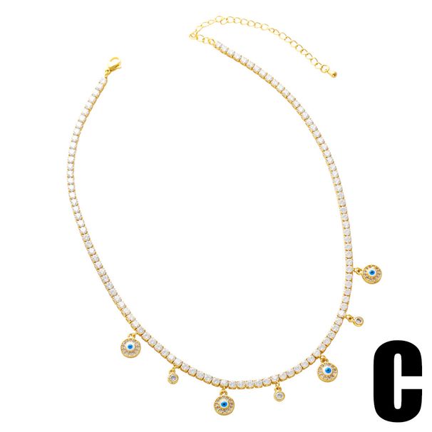 Trendy Hip-Hop Accessories Zircon Tennis Chain Evil Eye Butterfly Pendant Necklace Nka011_ipsvogv.com