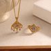 Titanium Steel Demon Eye Square Necklace Ring Set Stainless Steel Gold Diamond Zircon Niche Jewelry_ipsvogv.com