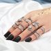 New Open Joint With Hollow Diamond Heart Ring Set Of 15 Jewelry Accessories_ipsvogv.com