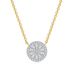 Unisex popular round full diamond pendant necklace for women, zircon micro inlaid two color electroplated clavicle chain_ipsvogv.com