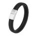 Hot selling stainless genuine leather bracelet, woven titanium steel bracelet_ipsvogv.com