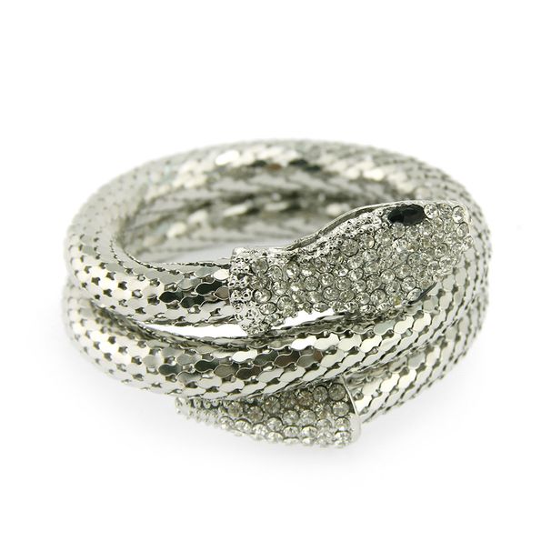 Jewelry Punk Exaggerated Fashion Multi layered Full Diamond Snake Arm Bracelet_ipsvogv.com
