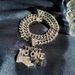Hot Selling Jewelry Alloy Full Diamond Cuban Chain Handshake Hip Hop Trendy Men's Necklace Pendant_ipsvogv.com