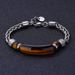 Men's Jewelry Fashion Retro Hip Hop Bracelets Stainless Steel Chain Splicing Tiger Eye Stone Titanium Steel Men's Bracelet Jewelry_ipsvogv.com