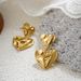 Women’s Jewelry Set Fashion Niche High End Temperament Fashion Earrings Irregular Folds Texture Double Heart Earrings For Women_ipsvogv.com