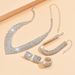 popular atmospheric rhinestone silver plated bridal jewelry necklace bracelet elastic ring suit dress_ipsvogv.com